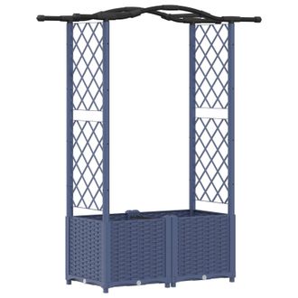 vidaXL Cama Elevada Con Trellis Y Techo Gris 125 X 40 X 138 Cm Pp Vidaxl