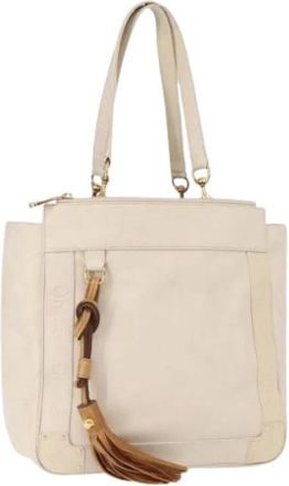 Chlo&eacute; Pre-owned Tote Bag - Dames - Vintage Shopper - Wit - ONE Size - Leer - Vintage