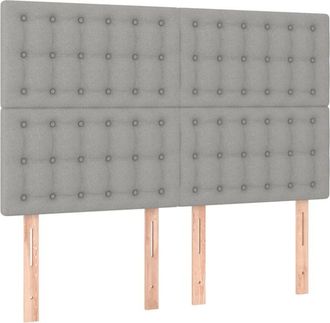 vidaXL Cabeceros 4 Unidades Tela Gris Claro 72x5x78/88 Cm Vidaxl