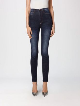 Philipp Plein Jeans skinny cropped in denim stretch a vita alta effetto used