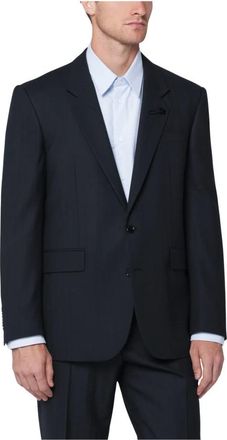 Lardini Blauwe Wollen Jas - Heren - Blazers - Blauw - 2XL - Wol - Jassen