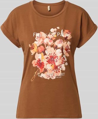 Soyaconcept T-Shirt mit Motiv-Print Modell RINA in Hellbraun, Gr&ouml;&szlig;e XXL