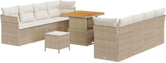 vidaXL Vidaxl - Conjunto De Sof&aacute; De Jard&iacute;n 11 Pcs Beige Y Crema 80 X 80 X 71 Cm