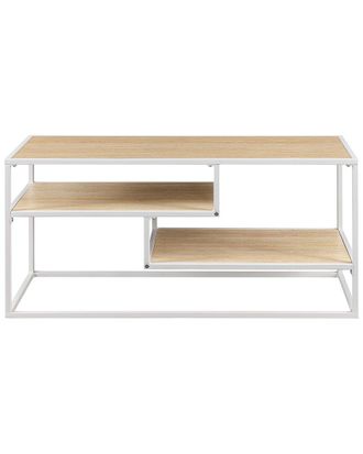 Walker Edison Modern Floating Shelf Metal & Wood Tv Stand For Tvs Up To 43In