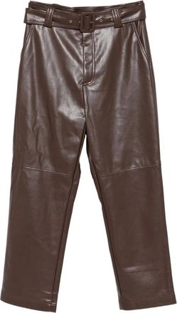 Twinset Pantaloni in Pelle - - Trousers - Donna - Marrone - S