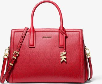 Michael Kors Laila Medium Metallic Signature Logo Satchel