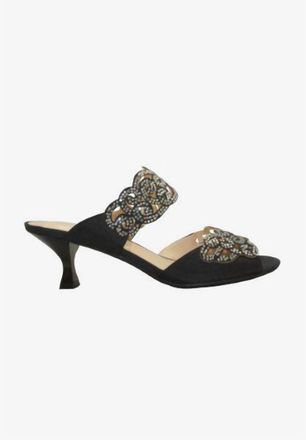 J. Rene&eacute; Womens Francie Rhinestones Slides Sandals In Black