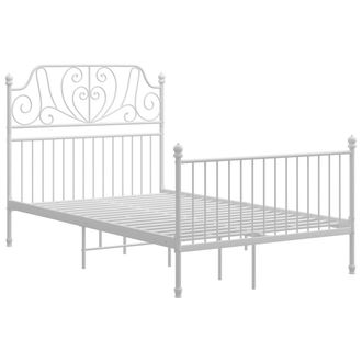 vidaXL Estructura De Cama Sin Colch&oacute;n Metal Blanco 120x200 Cm Vidaxl