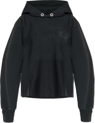 Maison Margiela Logo Sweatshirt - Dames - Hoodies - Zwart - S - Katoen - Hoodies & sweatvesten