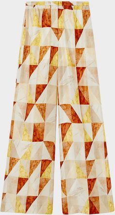 Joseph Thoresby Marble-Print Habotai Silk Trousers