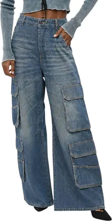 Diesel Blue Loose Low Rise Jeans