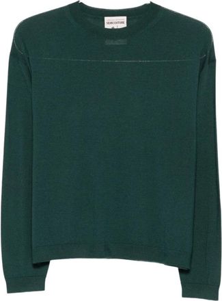 Semicouture Haley S592 - Dames - Ronde hals truien - Groen - M - Nylon - Truien & Vesten