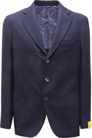 Gabo Wol/Zijde Texu Jas - Heren - Blazers - Blauw - 2XL - Wol - Jassen