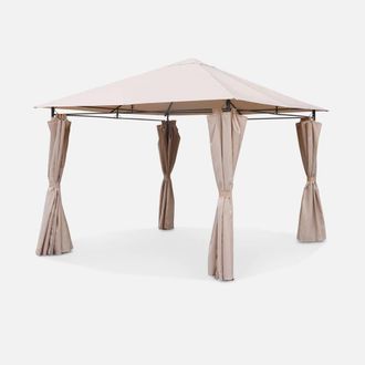 Sweeek Heavy Duty 3x3m Gazebo With Curtains in Beige