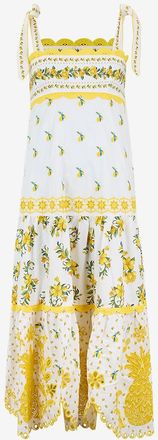 Farm Rio Midi-Tr&auml;gerkleid aus Popeline und Spitze Sicily