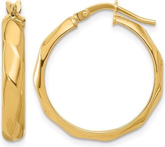 Diamond2Deal 10K Yellow Gold Round Shape Hoop Earrings