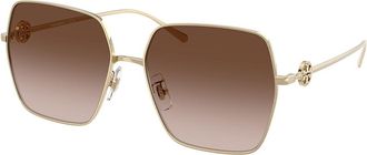 Tory Burch TY6118D Asian Fit 336213 Womens Sunglasses Gold Size 58
