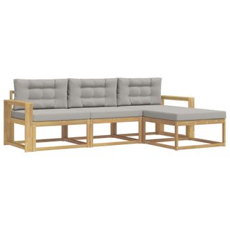 vidaXL Conjunto De Sof&aacute;s De Exterior 4 Pcs Blanco Y Gris Claro Vidaxl