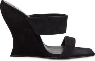 Alaia Wave 110 Suede Wedge Mules - Black - 36 (IT36 / UK3)