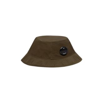 C.P. Company Hats, male, Green, Size: L Logo-patch Bucket Hat