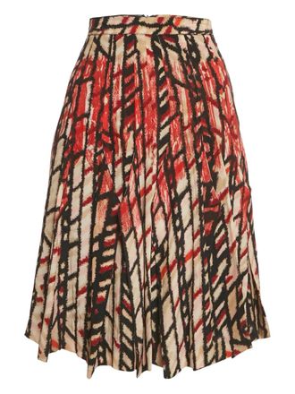 Bottega Veneta printed silk skirt - Red