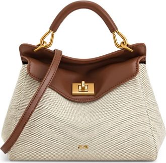 JW PEI Lucia Faux Leather Top Handle Bag in Brown Canvas at Nordstrom