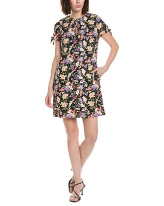 CeCe by Cynthia Steffe Bow Detail Keyhole Linen-Blend Mini Dress
