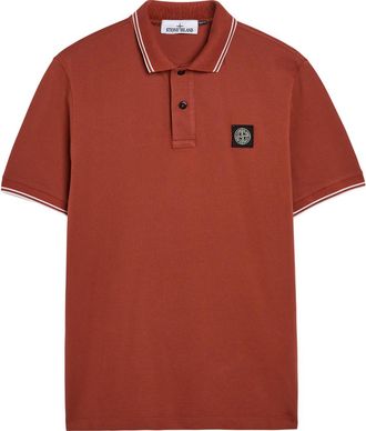 Stone Island Piqu&eacute; Cotton Polo Shirt - Red - XL