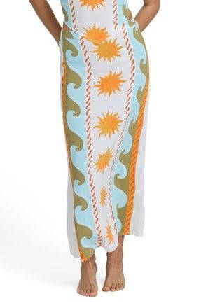 Billabong Tides Call Cotton Blend Midi Skirt in Salt Crystal at Nordstrom, Size X-Small