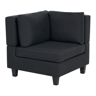 Beliani Sill&oacute;n Modular Esquinero De Tela 1 Plaza Acolchado Con Coj&iacute;n Negro Unstad