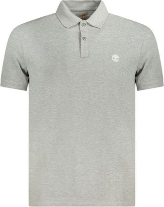 Timberland Mens Classic Polo Shirt Short Sleeves - Grey Cotton - Size Small