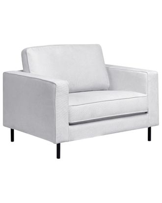 Beliani Sill&oacute;n de tela gris claro