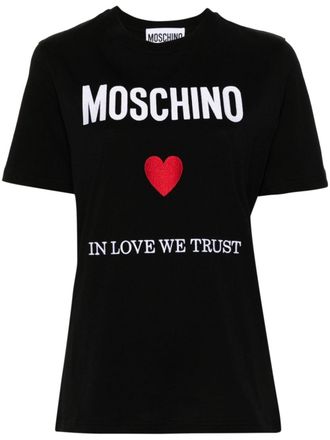 Moschino T-shirt met logoprint - Zwart