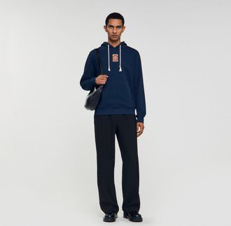 Sandro Leather patch sweatshirt