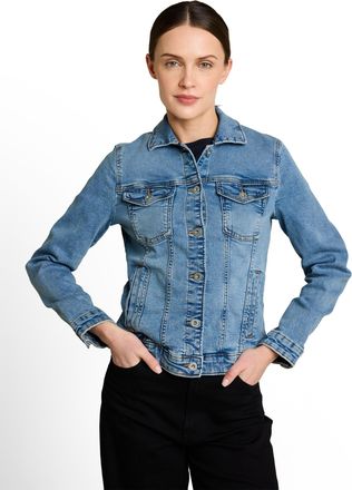 Tom Tailor Jeansjacke TOM TAILOR, Damen, Gr. XL, clean light stone blau denim, Denim/Jeans, Obermaterial: 99% Baumwolle, 1% Elasthan. Futter: 100% Baumwolle, uni