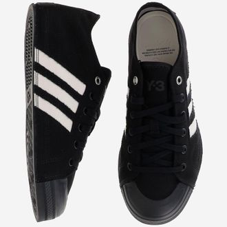 adidas Mens Y-3 Nizza Lo Sneakers Black-White Fabric Trainers Black/white