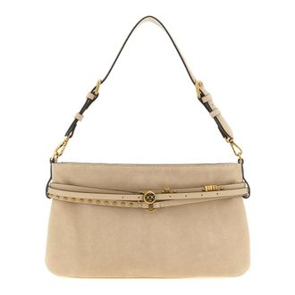 Pinko Belt Suede Medium Schoudertas - Dames - Schoudertassen - Beige - ONE Size - Leer - Tassen