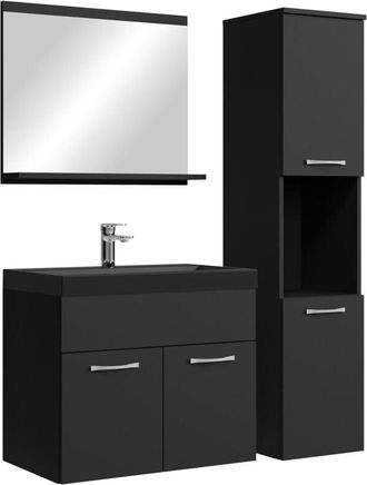 Badplaats Conjunto De Muebles De Ba&ntilde;o Montreal 60 X 35 Cm - Negro Mate - M