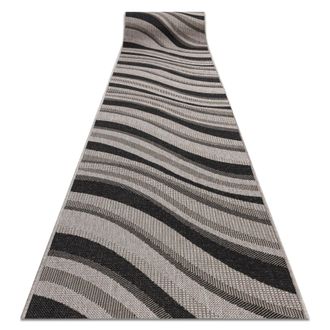 RugsX Rugsx - Alfombra De Pasillo Sizal Floorlux Modelo 20353 Plateado /negro 120 Cm Beige 120x1350 Cm