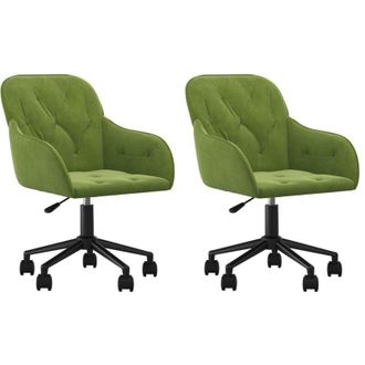vidaXL Vidaxl - Sillas De Comedor Giratorias 2 Unidades Terciopelo Verde Claro