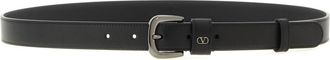 Valentino Garavani Black VLogo Signature Solid Belt
