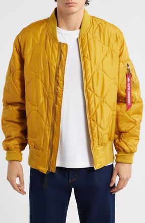 Alpha Industries L-2B Relaxed Water Resistant Quilted Bomber Jacket in Tumbleweed at Nordstrom, Size Xx-Large
