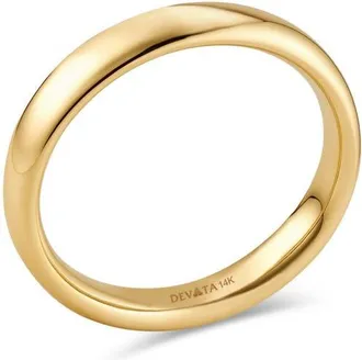 Devata 4mm Classic Dome Band Ring in 14K Gold at Nordstrom, Size 6