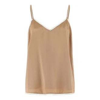 Fabiana Filippi Tops, Dames, Beige, XS, Satijn, Satijnen Lingerie Top