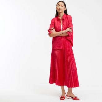 La Redoute Collections Soepel vallend satijnen hemd met streepjes en lange mouwen