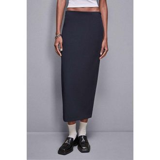 Patrizia Pepe Navy Blue Polyester Long Womens Skirt