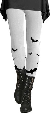 Generic HUIFUAO Day of The Dead Leggings Women Funny Bat Halloween Costumes Plus Size Yoga Pants High Waist Bottoms Tights Gym Sport Slim Fit Trousers Scary F