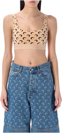 Marine Serre Bra Moon - Dames - Tops zonder mouwen - Beige - L - Tops