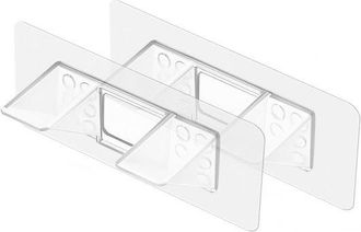 No Brand Paquete De 4 Ganchos Autoadhesivos, Soportes Transparentes Para Estantes Y Bases De Armarios, Para Armarios/cristales/estantes