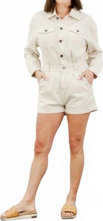 Saltwater Luxe Denim Short Coverall In Cream